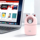 Air Humidifier Spray Cute Cat Small LED Light Mute Air Purifier (Pink USB)