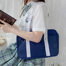 Preppy Style Contrast Color Shoulder Messenger Bag Campus Student Tote Handbags