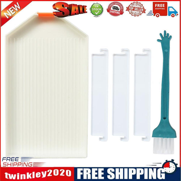 DIY Diamond Painting Tools Turning Drill Plate Mosaic Tray w/ Clean Brush