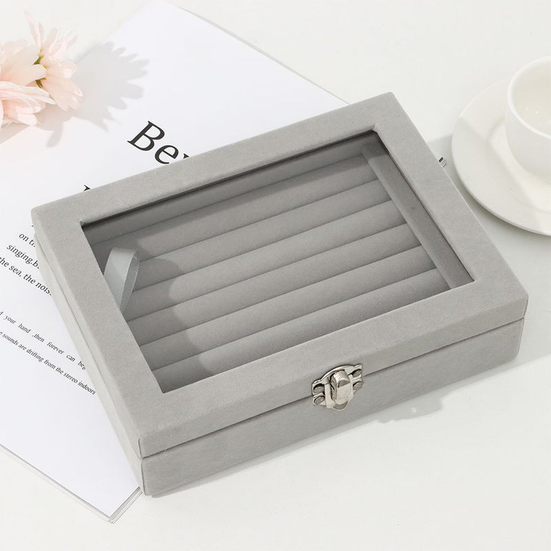 Elegant Ring Tray Velvet Ring Box Jewelry Organizer Storage Box Display Case