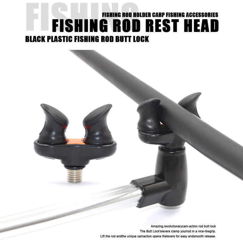 Fishing Rod Rest Butts Gripper Grips Pole Holder Stand Head Tools Black