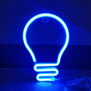 Light Bulb LED Neon Light Neon Sign Hanging Decoration Night Lamp (Blue)
