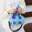 Fashion Women Animal Print Plush Leather Purse Crossbody Shoulder Messenger Bag