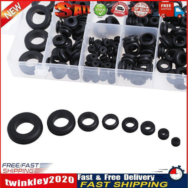 180pcs Rubber Grommet 8 Popular Sizes Grommet Gasket for Protects Wire Newly