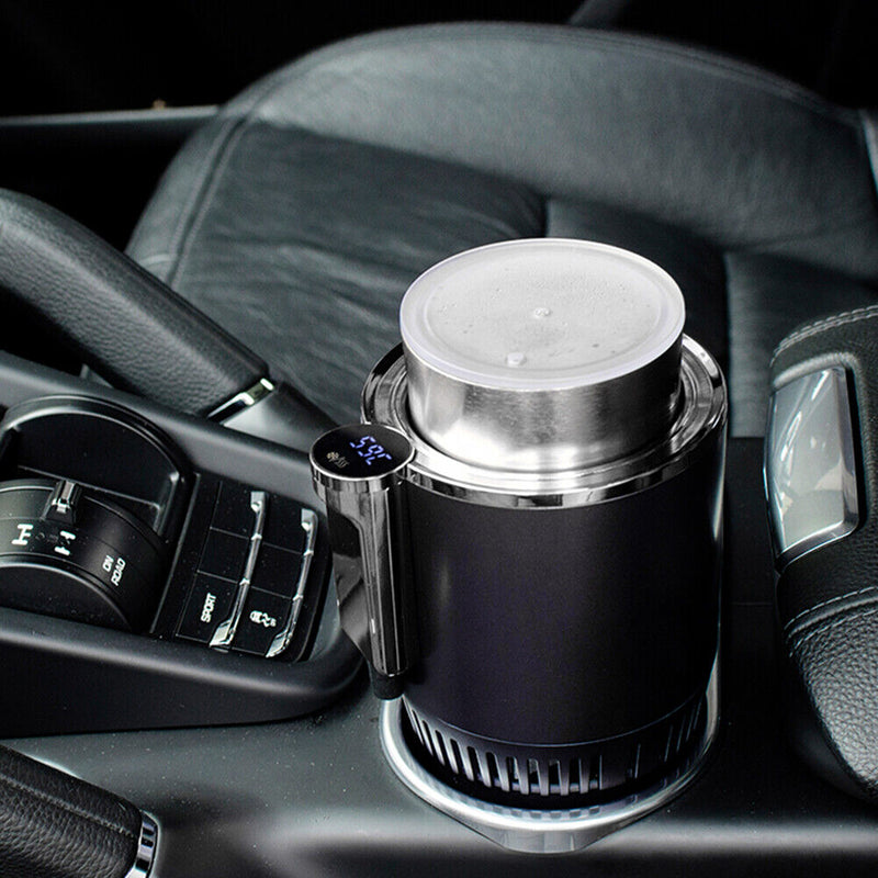 12V 2 in 1 Car Cup Holder Cooler Warmer for Drink Can Baby Bottle (Black)