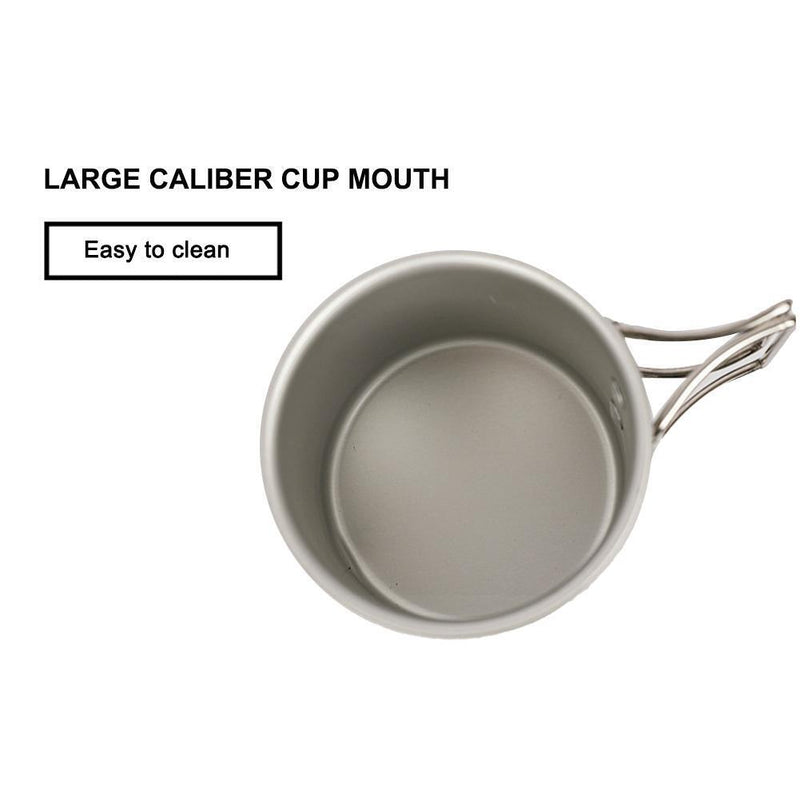 Mountainhiker 300ml Camping Water Cups Foldable Handle Outdoor Tea Mug (White)