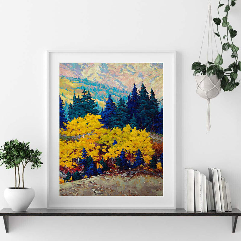 Oil Paint By Numbers Canvas Drawing DIY Forest Picture Hand Painted Wall Art Kit