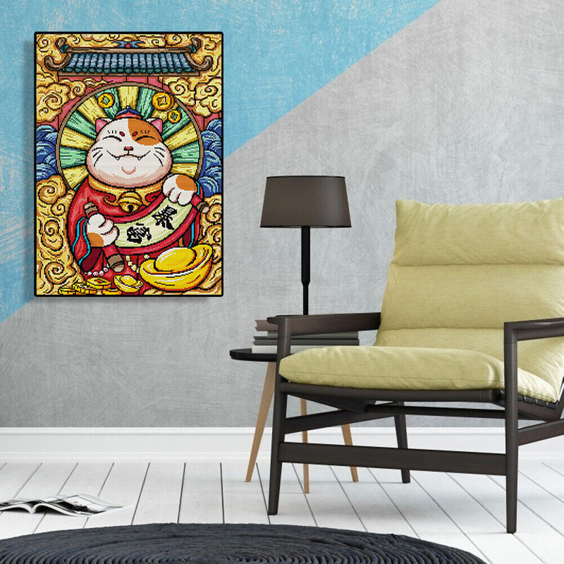 Full Embroidery Get Rich Cross Stitch Kits 14CT Stamped DIY Canvas Craft Gifts