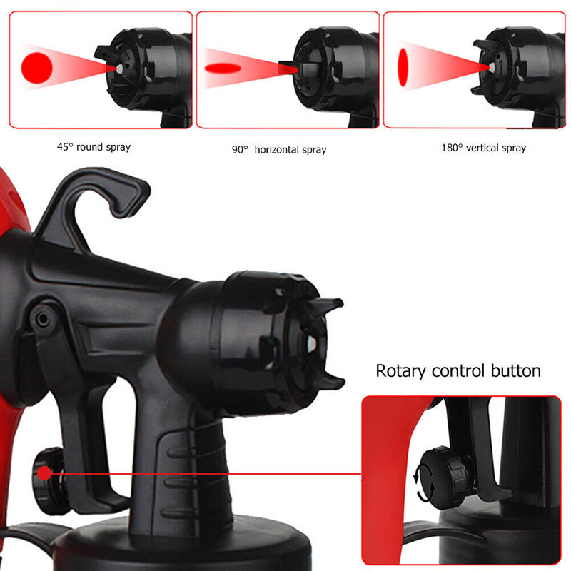 400W Plastic Electric Paint Spray Gun Latex Paint Spraying Machine (Red US)
