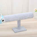 Portable Velvet Bracelet Bangle T-Bar Rack Watch Jewelry Organizer Display Stand