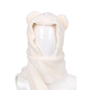 Casual Cute Bear Plush Novelty Women Caps Ear Hat Hat Scarf Set Beanies Caps