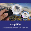 Reading Inspection Illuminated Magnifier w/ 4LED Handheld Magnifying Loupe Lens