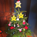 Pixel Starfish Shape Ornament Star Pendant Xmas Tree Topper Cartoon Hanger