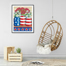 5D DIY Diamond Painting Kits Independence Day Flower Full Round Drill Arts