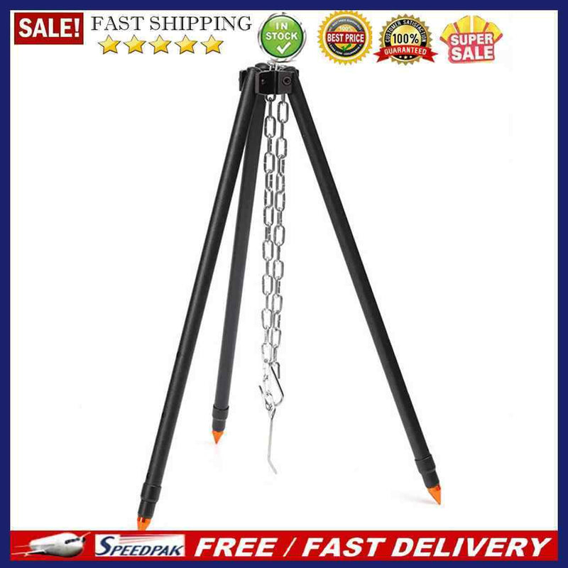 Outdoor Camping Picnic Grill Bonfire Stand Tripod Cooking Pot Hanging Chain