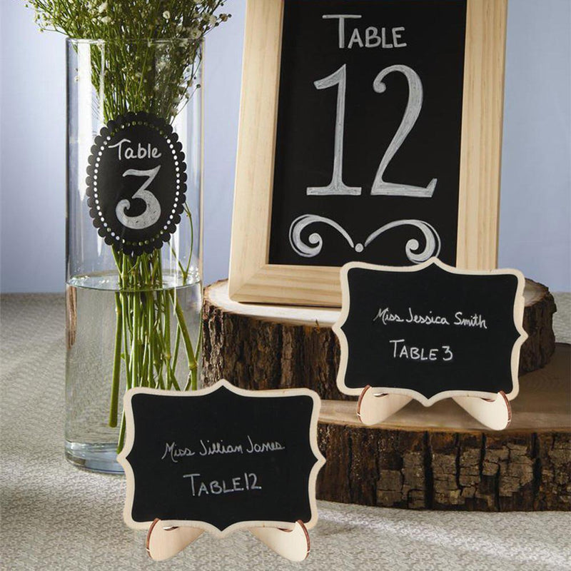 20pcs Mini Blackboard Wooden Wedding Table Message Signs Chalkboard with St