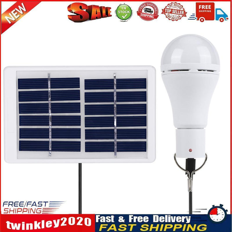 5 Modes 20 COB LED Solar Light USB Rechargeable Bulb Camping Lamp (7W) Newly