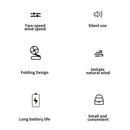 #A Mute Hanging Neck Fans 2 Speed Handheld Fan Desktop Fan for Outdoor Sport Tra