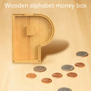 Creative Saving Box 26 English Alphabet Wooden Money Storage Box Jar (P) Newly