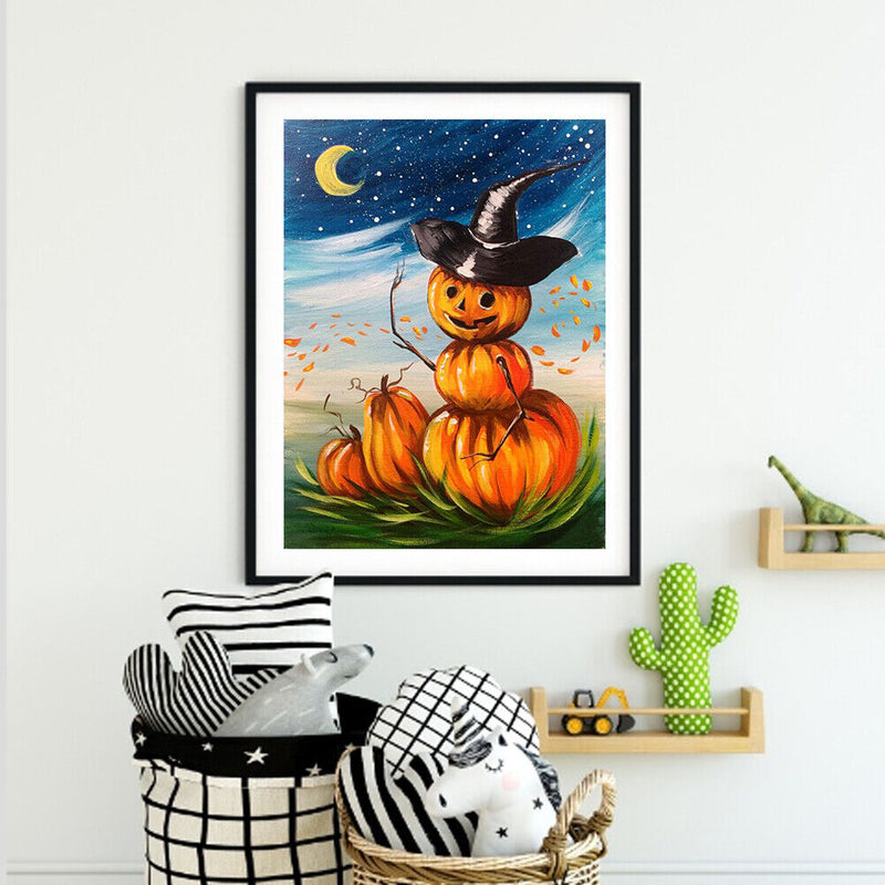 Oil Paint By Numbers Pumpkin Halloween Frameless Picture Home Living Room Decor
