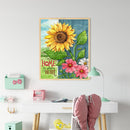 Letter Sunflower Oil Paint By Numbers DIY Frameless Drawing Picture for Adults