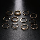 Punk Band Women  Stacking Knuckle Finger Ring Crystal Rhinestone Boho Jewelry