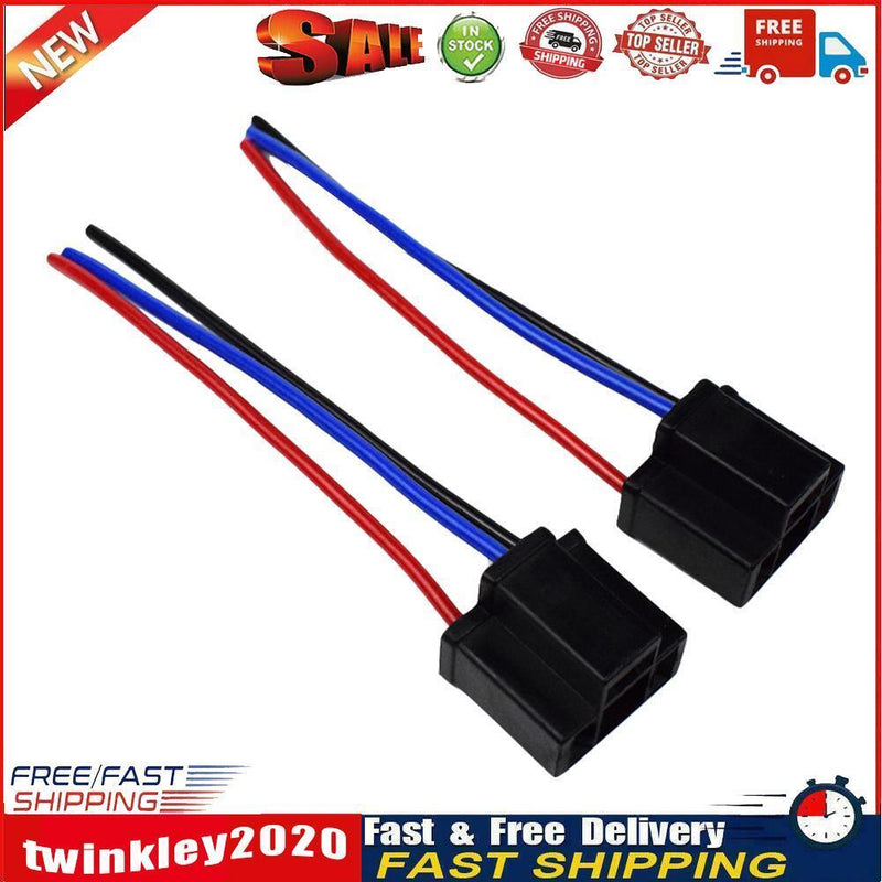 1 Pair H4 9003 Bulb Socket Female Adapter Connector for Headlight Fog Lamp Newly