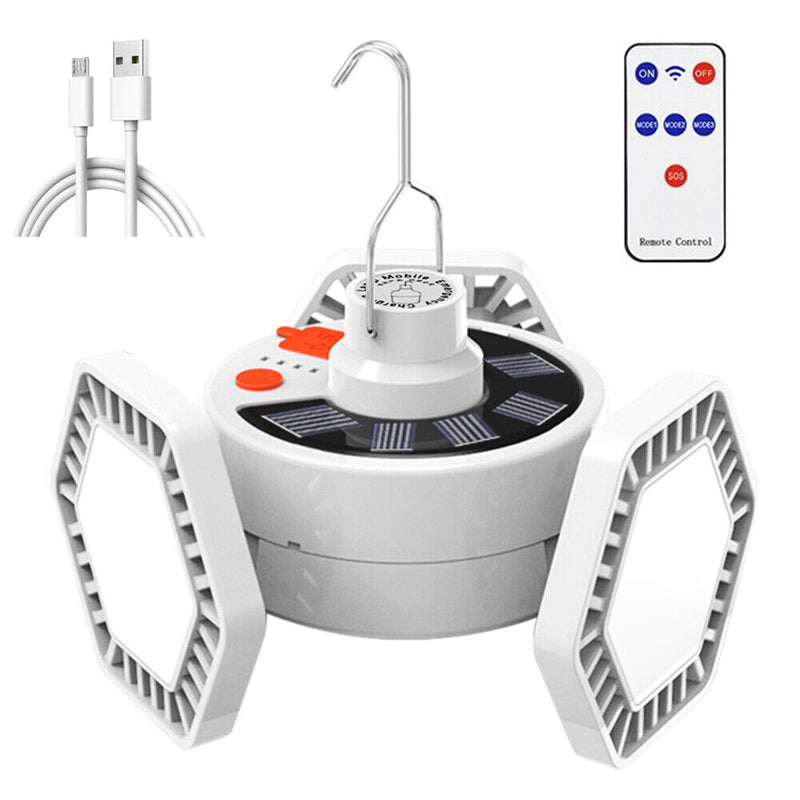 3-Sided Stable Camping Light, Rechargeable USB Emergency Lamp with Hook for d