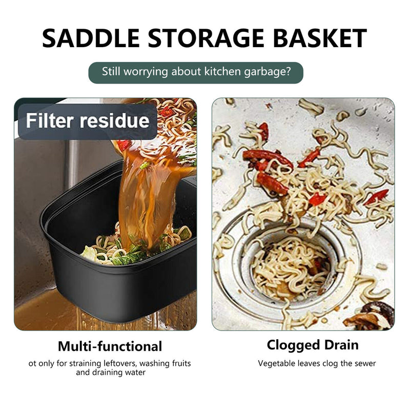 Sink Drain Basket Corner Waste Drainer Food Catcher Strainer (2 Black) Newly