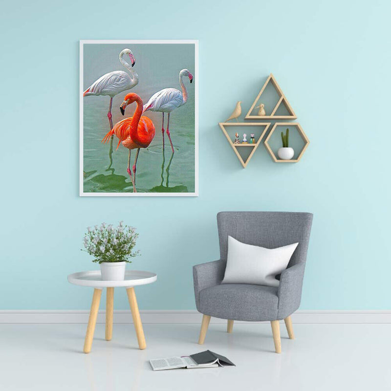 Canvas Painted Oil Paint By Numbers Pink Bird DIY Wall Art Modern Bedroom Decor