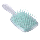 Wide Teeth Air Cushion Comb Scalp Massage Hair Brush (Transparent Blue) Newly