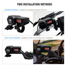 Motorcycle Handlebar Mirror 3.4A Dual USB Charger Adapter with Voltmeter Newly