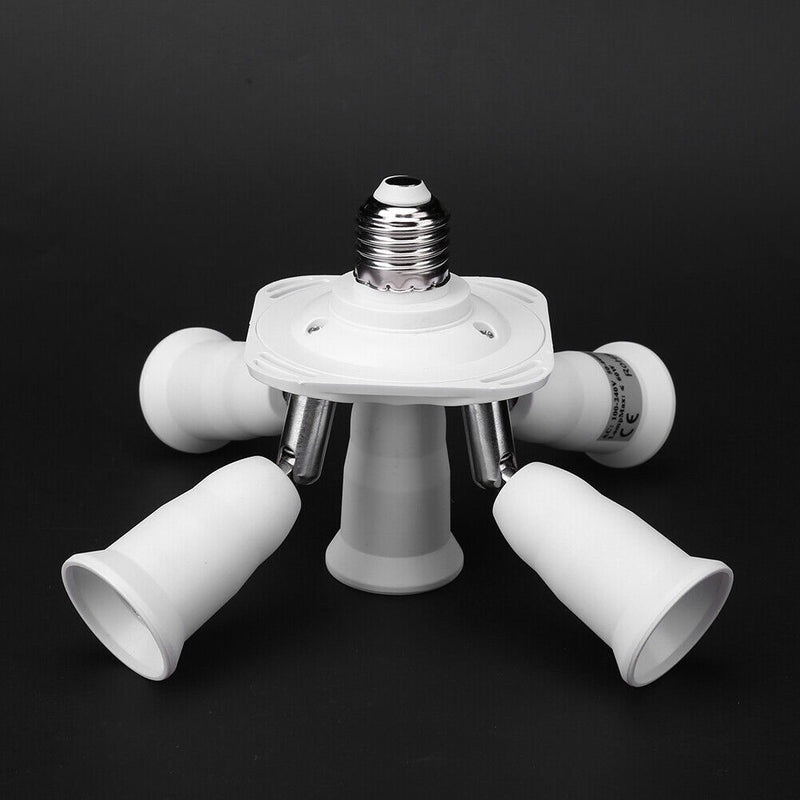 Adjustable E27 Splitter 5 Heads Lamp Base Adapter LED Bulb Holder Socket Newly