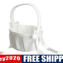 Ivory Bow Wedding Ceremony Party Love Case Satin Flower Girl Basket Superb