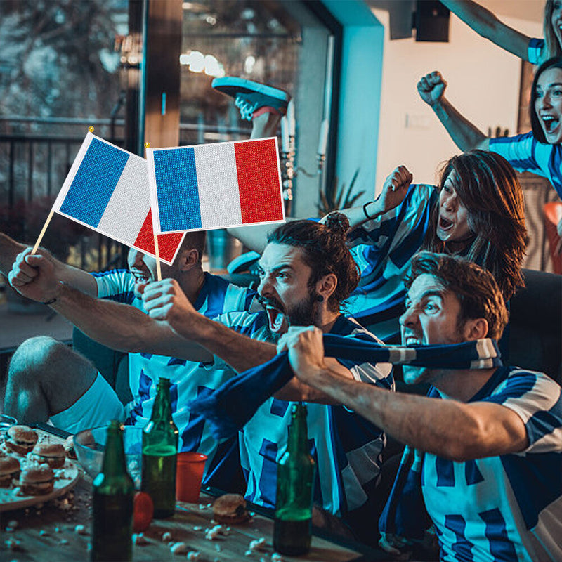 Mini Handheld Flags Diamond Painting Drilling Small National Flags with Pole