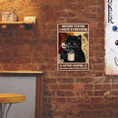 Coffee Cat Plate Metal Tin Sign for Bar Pub Club Cafe Decorative Iron Paintings