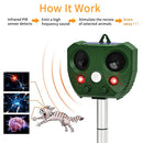 Solar Animal Repeller Ultrasonic Motion Sensor Bird Deer Raccoon Deterrent Newly