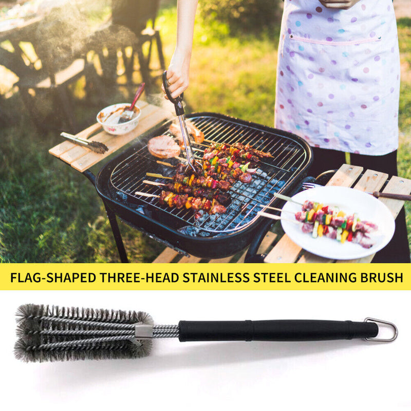 18 inch BBQ Grill Barbecue Cleaning Brush Stainless Steel Kitchen Cooking Too