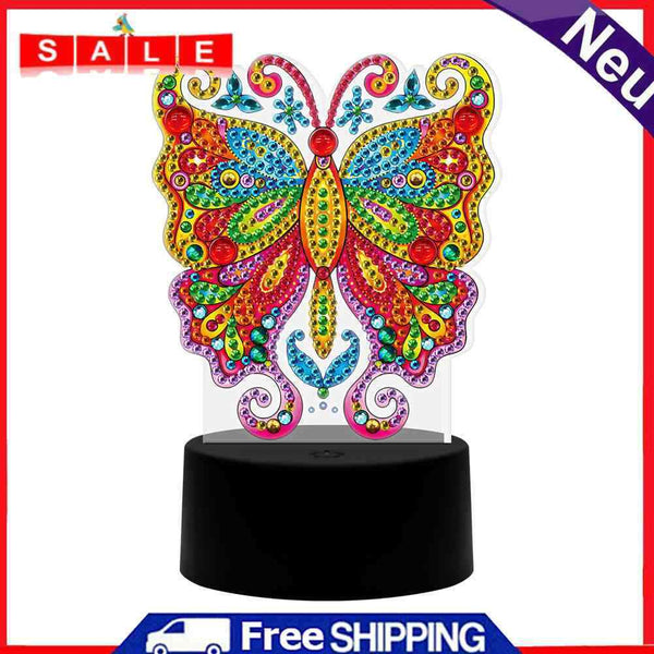 DIY Special Shaped Diamond Painting LED Light Butterfly Embroidery Night Lamp