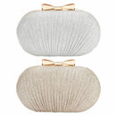 2PCS Party Beaded Rhinestones Egg Shape Shoulder Evening Bag Chain Purse Clutch