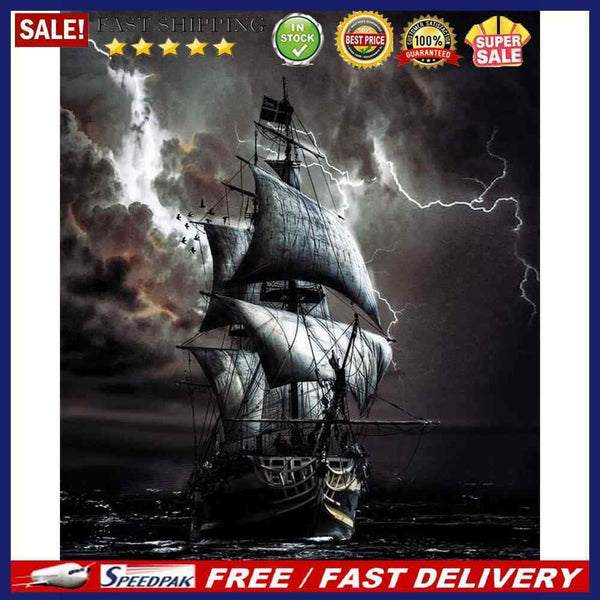 Frameless Oil Paint By Numbers DIY Acrylic Sailboat Handicraft Drawing On C