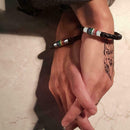 Leather Braided Lovers Pride Rainbow Bracelets Titanium Les Jewelry R3K9