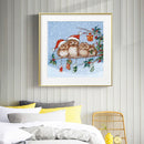 5D DIY Full Round Drill Diamond Paint Xmas Owls Mosaic Rhinestone Art Picture