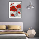 DIY Diamond Painting Red Flower Full Round Drill Rhinestone Home Decorations