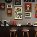 Home Bar Cafe Garage Decor Wall Poster Rectangular Plate Metal Tin Drawing Flat