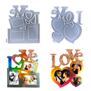 Photo Frame Mold - 2 Pieces DIY Making Photo Frame Kit - Love Heart (White)