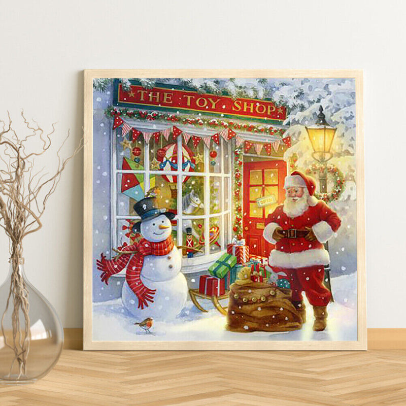 5D Full Round Drill Drawing Picture Santa Diamond Painting Living Room Ornament