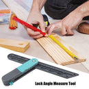 Plastic Edge Angle Ruler with Lock Pencils Wooden Marking Gauge Protractor Newly