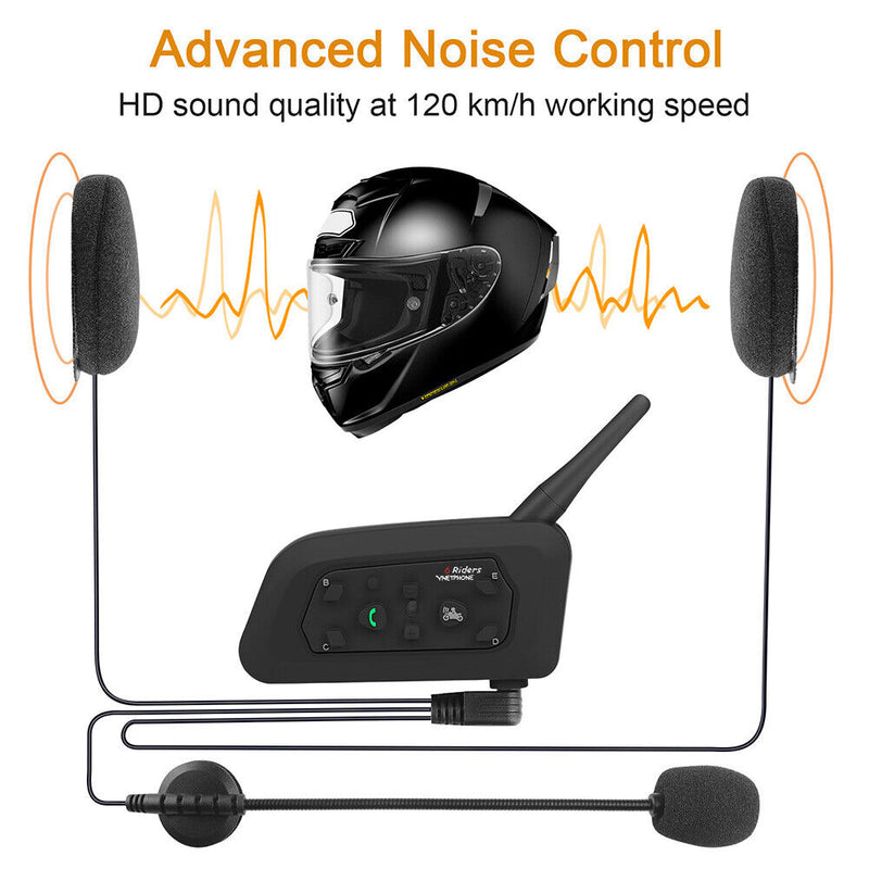 Motorcycle Helmet Intercom Bluetooth Headsets - Communication for V4 V6 Compatible