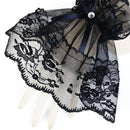 Gothic Lace Bowknot Fingerless Gloves Bracelets Sunscreen Gloves Wrist Cuffs